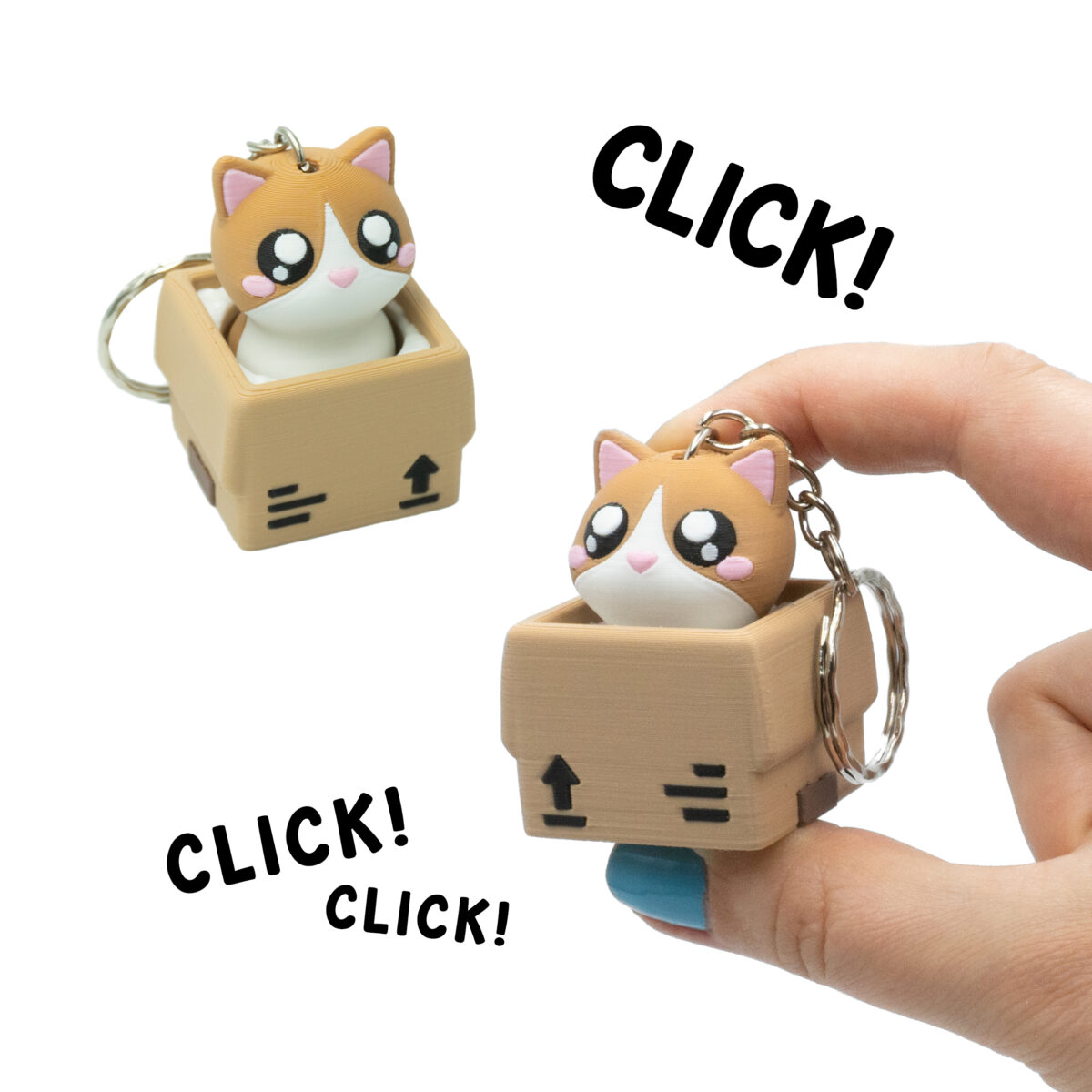 Clicker Karmelowy Kotek Brelok