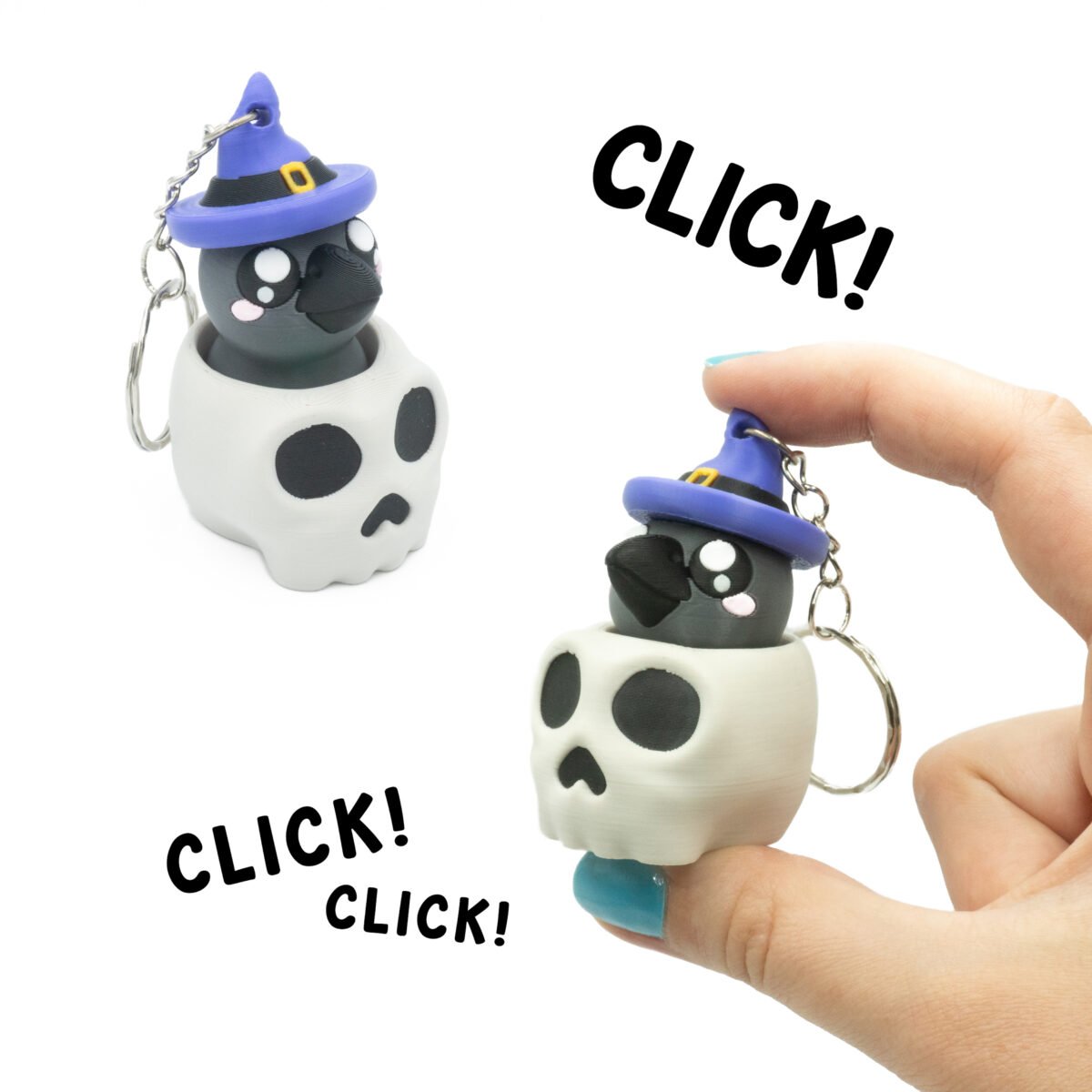 Clicker Kruk W Czaszce Halloween